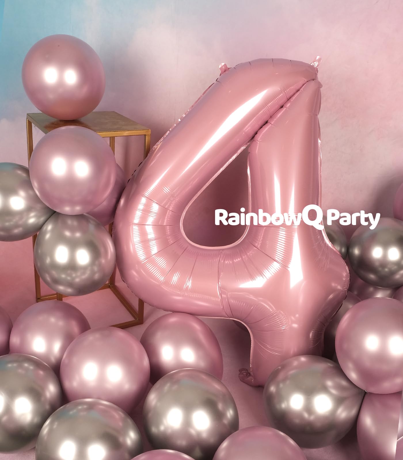 RainbowQ Party 1 Ballon Nummer 40 Zoll für Jungen oder Mädchen Groß Rosa 0-9 Folien-Mylar Großer 1 Zahlenballon Alles Gute zum 1. Geburtstag Party Jubiläumsdekorationen Zubehör