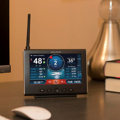 AcuRite Iris Weather Station with Rain Gauge and Wind Speed/Direction, Indoor Outdoor Thermometer Wireless Outdoor Sensor for Temperature and Humidity, and HD Display with Built-In Barometer (01535M)