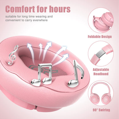 Auriculares Bluetooth BERIBES de diadema, 65H de reproducción y 6 modos de ecualización Auriculares inalámbricos con micrófono, auriculares plegables ligeros HiFi estéreo, graves profundos para oficina en casa, teléfono móvil, PC, etc.