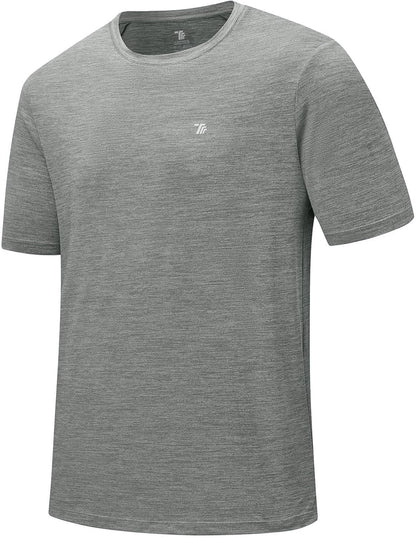 Rdruko Herren Kurzarm Trainingsshirts – Trockene Passform – Feuchtigkeitstransportierend – Für Laufen, Fitnessstudio, aktiven Sport