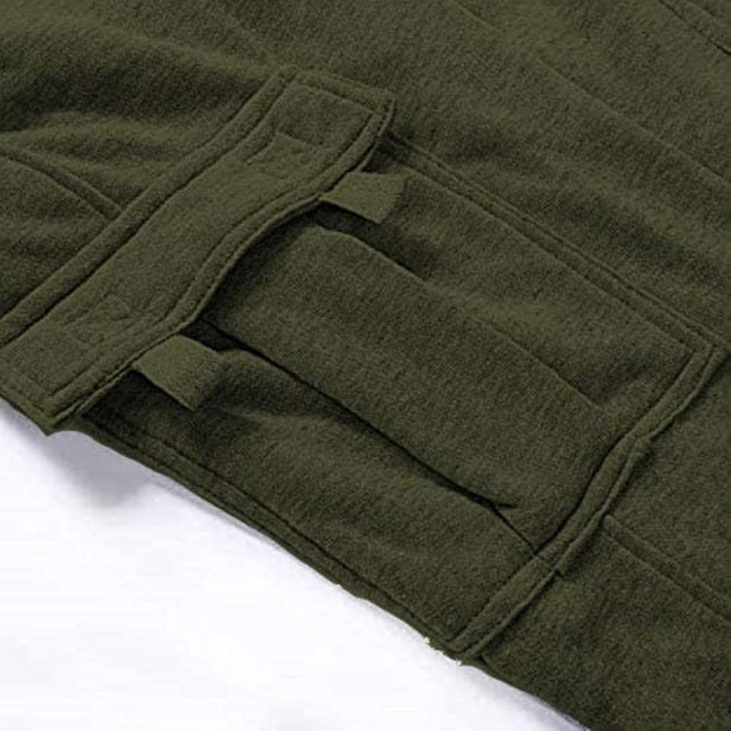 Herren Fleece Cargo Hose Dicke Sweatpants Freizeithose Loose Sports Jogginghose mit Taschen