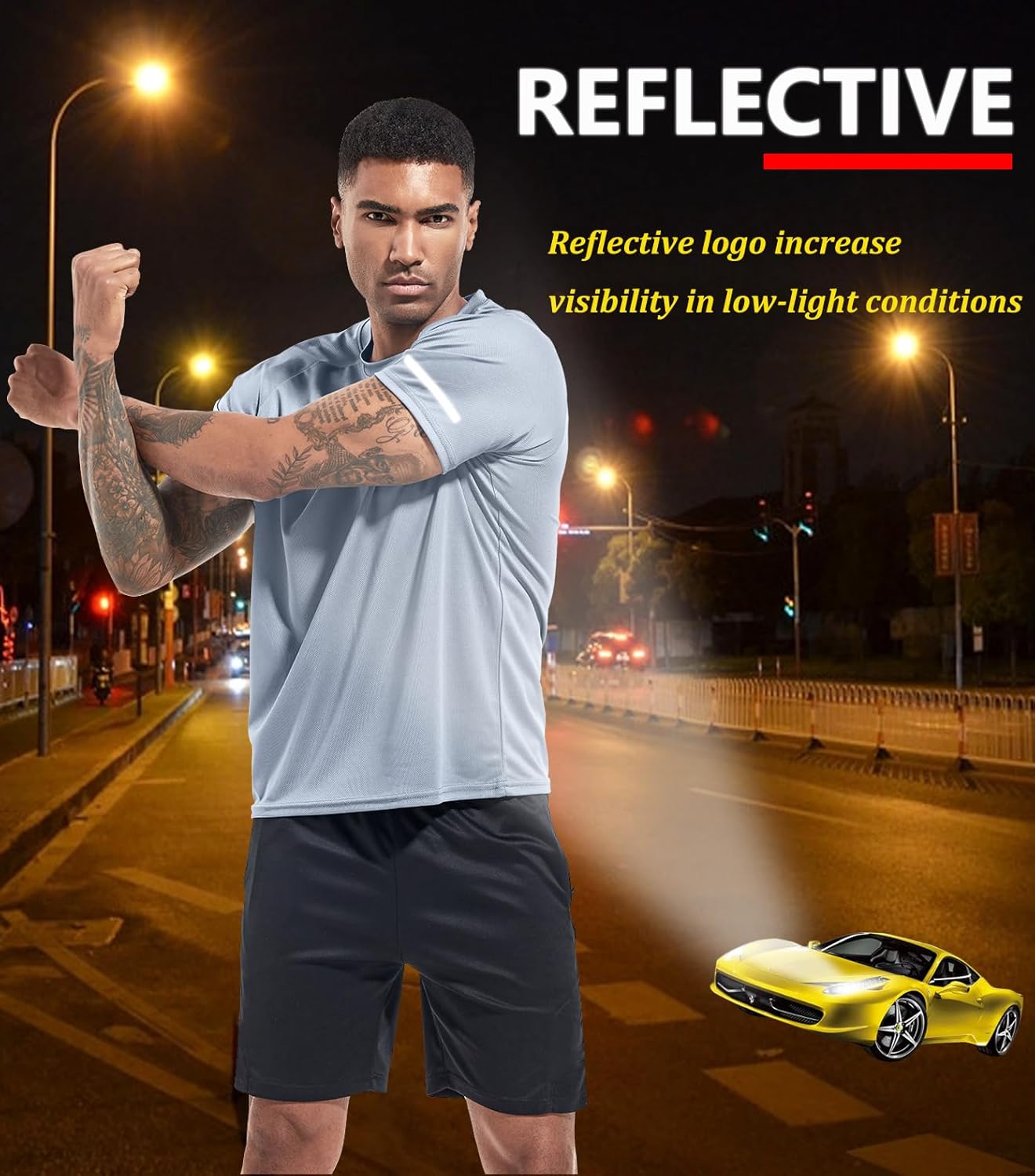 Boyzn 1er, 3er, 5er oder 7er Pack Herren-Trainings-Laufshirts, Dry Fit feuchtigkeitsableitendes T-Shirt, Gym Sport Kurzarm-T-Shirts