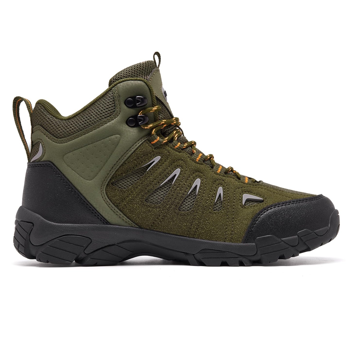 SHULOOK Men's Waterproof Hiking Boots Non-Slip Lightweight Mid Top Ankle Boot Breathable Hiker Trekking Shoes