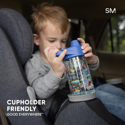 Simple Modern Peppa Pig Kids Tritan Plastic Summit Water Bottle | 12 oz BPA-Free Cup with Covered Leak Proof Straw Lid for Girls, Toddlers | Bubbles