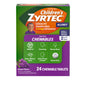 Zyrtec Children's Dye-Free Chewables for 24 Hour Allergy Relief, 10 mg Cetirizine Hydrochloride Antihistamine Tablets, Kids Allergy Medicine Relieves Sneezing & Itchy Throat, Grape, 48 ct(Pack of 2)