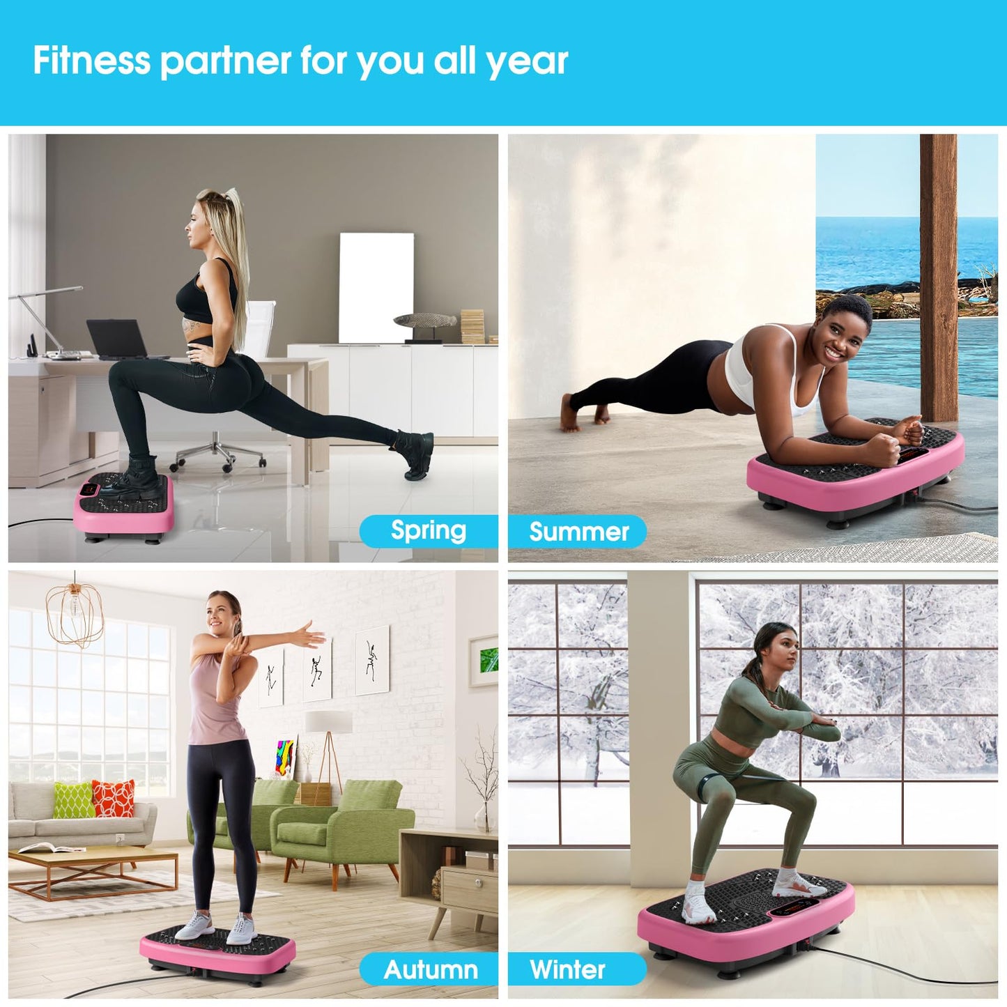 SoftGym Waver Vibration Plate Exercise Machine for Lymphatic Drainage Weight Loss,120 Speed Levels Vibrating Platform with Resistance Bands,Full-Body Workout Equipment for Muscle Activation