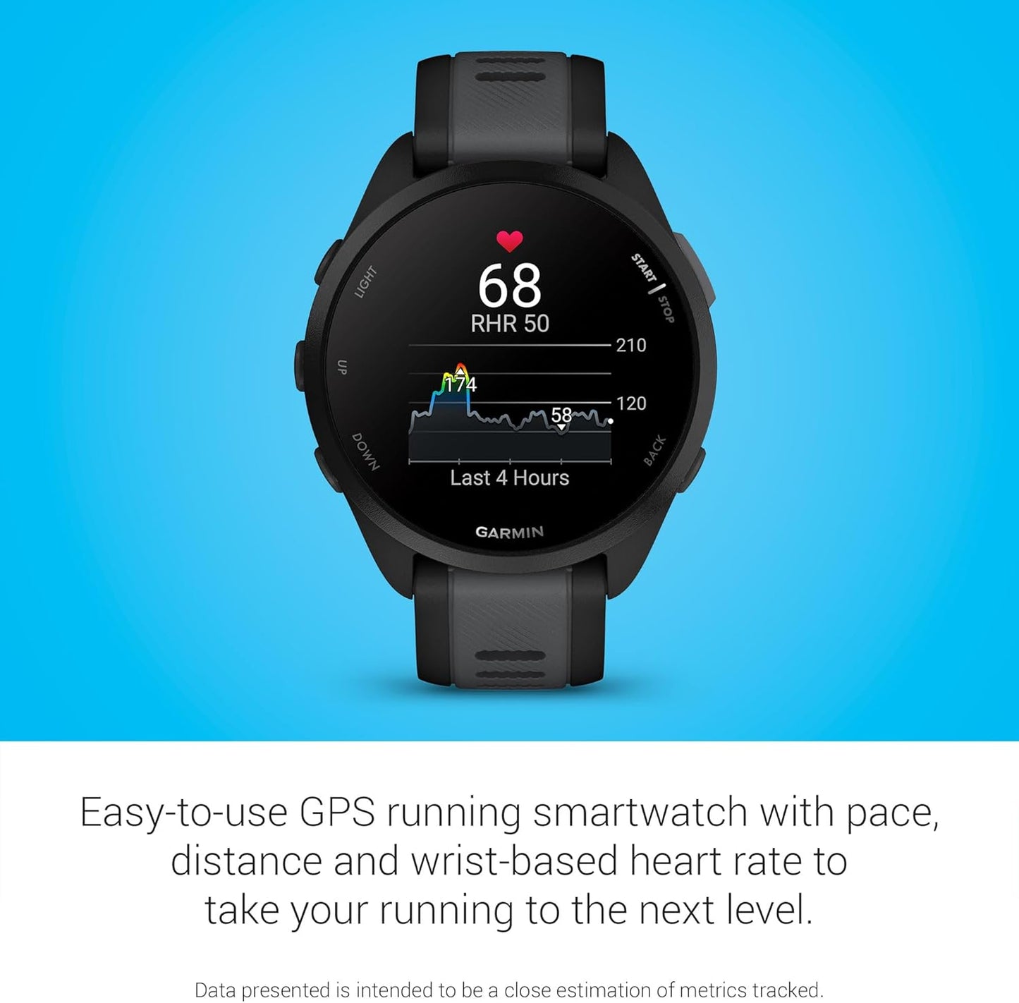 Garmin Forerunner® 165, Running Smartwatch, Colorful AMOLED Display, Training Metrics and Recovery Insights, Black