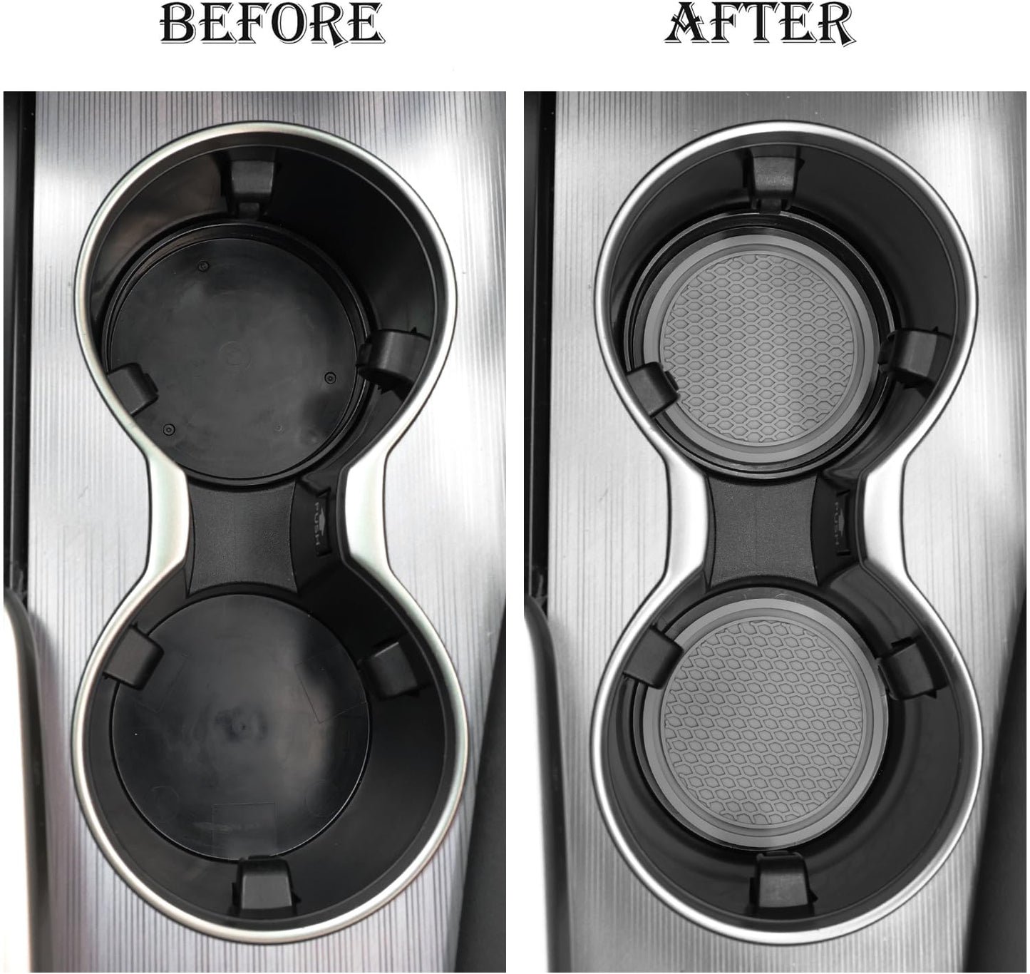 SINGARO Auto-Becheruntersetzer, 4 Stück universelle rutschfeste Becherhalter, in Ornamente eingebettete Untersetzer, Auto-Interieur-Zubehör, Schwarz