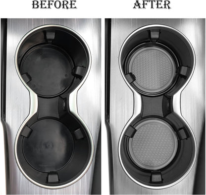 SINGARO Auto-Becheruntersetzer, 4 Stück universelle rutschfeste Becherhalter, in Ornamente eingebettete Untersetzer, Auto-Interieur-Zubehör, Schwarz