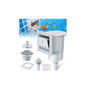 DeeprClean Upgrade Above Ground Pool Skimmer Comes with 3 Socks, Anti-tilt Wall Mount Surface Skimmer, Removable Skimmer Basket, Adjustable Height Bracket, Auto Skimming Pool Surface Leaves - Blue