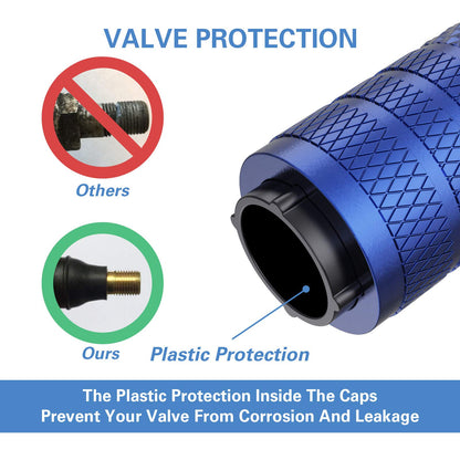 CKAuto Tire Valve Stem Cap, Black, 4 pcs/Pack, Anodized Aluminum Valve Stem Cap Set, Corrosion Resistant, Ideal for Cars, Trucks, and Bicycles