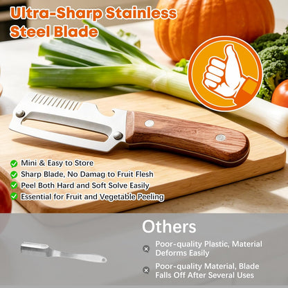 Left & Right Hand Vegetable Peeler Set with Scallion Slicer & Bottle Opener