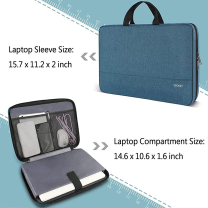Funda para portátil Ytonet, bolsa para portátil TSA de 15.6 pulgadas, funda para portátil resistente al agua, bolsa de transporte para ordenador compatible con portátiles Lenovo, HP, Dell, Asus, regalos para hombres y mujeres, gris