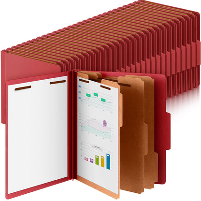 Skyygemm 60 Pcs Classification Folders Letter Size, 3 Divider Pressboard File Folder with Fasteners, Expanding File Organizer Bulk for Documents, Projects, Reports, School Teacher, Office (Orange)