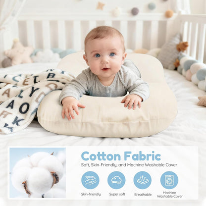 Baby Lounger & Nest for Newborn 0-24 Months, Baby Nest Supervised Breathable Cotton for Newborn, Newborn Essentials Gifts, Breathable Portable Infant Lounnger for Travel and Home(Cream White)