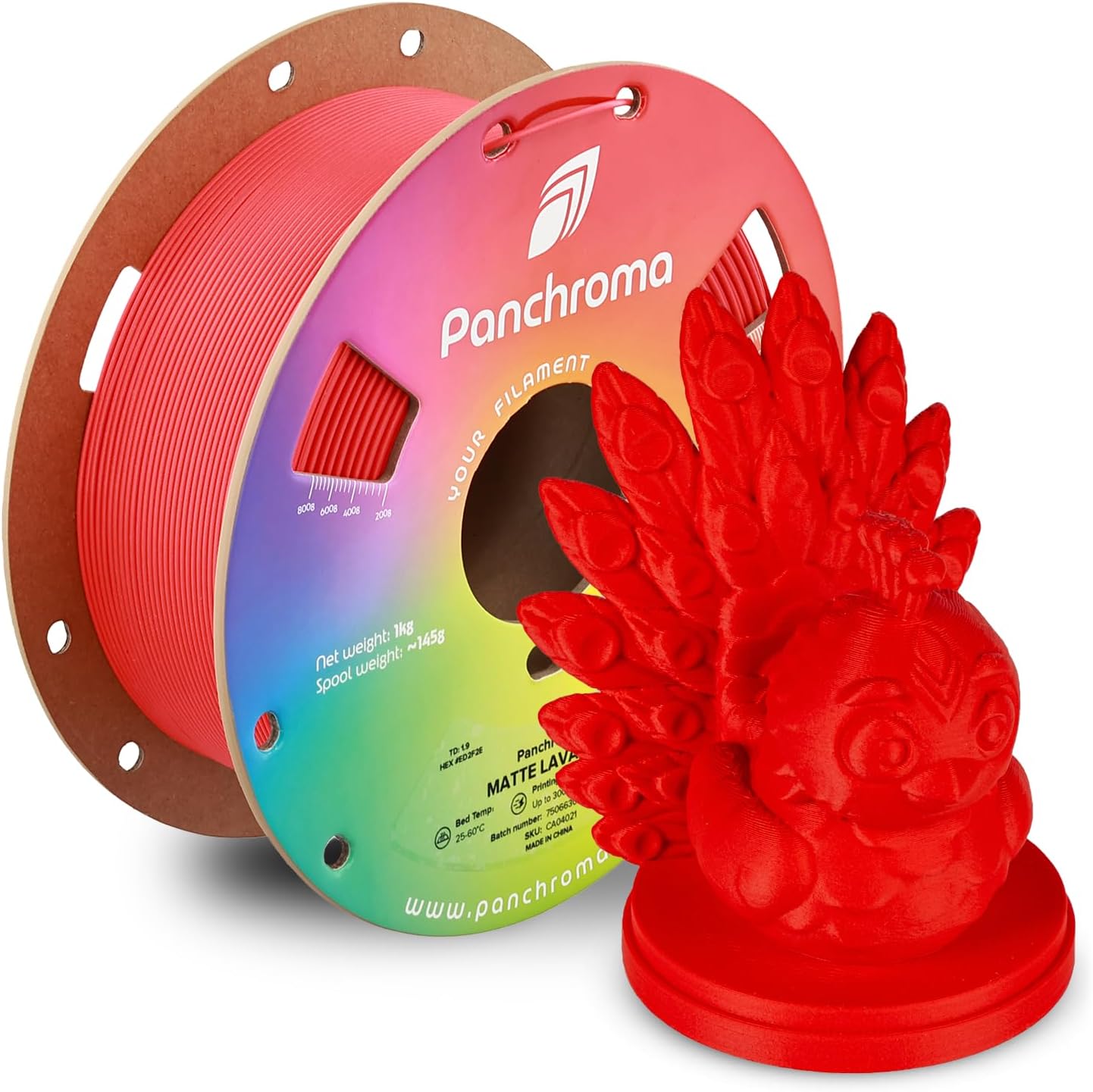 1kg - Matte117 - 1.75mm Matte Lava Red (Hex Code: #Ed2f2e)