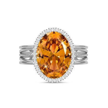 Linawe Birthstone Chunky Adjustable Rings for Women, Gold/Silver/Rose Gold Statement Rings, Imitation Diamond Fake Gemstone Crystal Cocktail Ring, Cubic Zirconia Costume Jewelry
