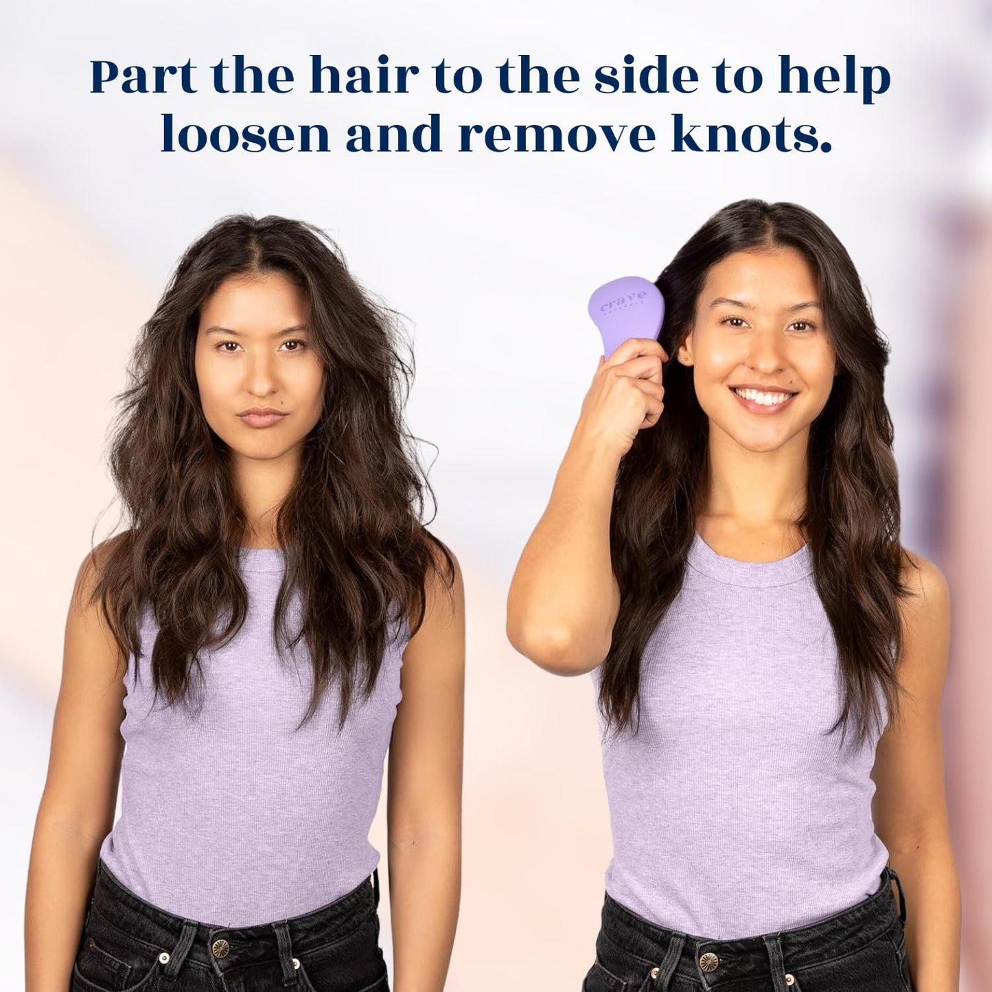 Crave Naturals Glide Thru Entwirrbürste für Erwachsene und Kinder. Entwirrbürste für natürliches, lockiges, glattes, nasses oder trockenes Haar. Haarbürsten für Frauen. Stylingbürste (Blau)