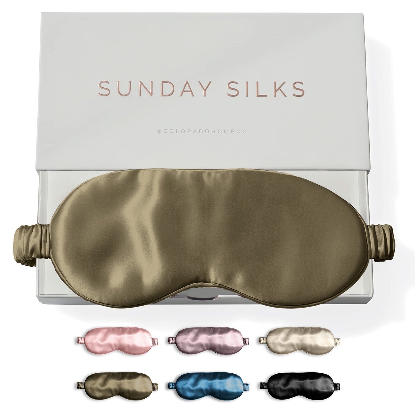 SUNDAYSILKS™ Exclusive Mulberry Silk Sleep Mask | Soft Eye Covers, Blackout Sleeping Mask for Women & Men | Silk Eye Mask for Sleep, Travel, and Relaxation | Antifaz para Dormir [Nude Champagne]