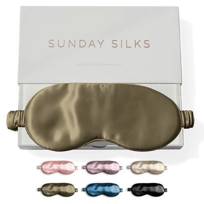 SUNDAYSILKS™ Exclusive Mulberry Silk Sleep Mask | Soft Eye Covers, Blackout Sleeping Mask for Women & Men | Silk Eye Mask for Sleep, Travel, and Relaxation | Antifaz para Dormir [Nude Champagne]