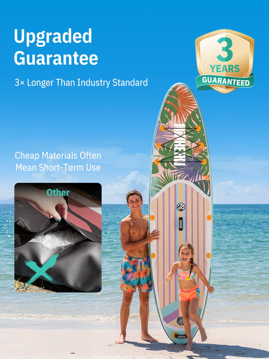 Niphean Inflatable Stand Up Paddle Board with SUP Accessories, Anti-Slip EVA Deck, 10’6’’ Inflatable Paddle Boards for Adults & Youth of All Skill Levels