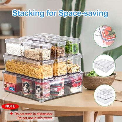 2 Pack Snackle Box –Air Tight Snack Containers with Divided, Lids&Handle –Clear Serving Tray for Fruits, Candy, Nuts –Portable for Travel, Parties, Daily Use (8 Containers Dishwasher Safe)
