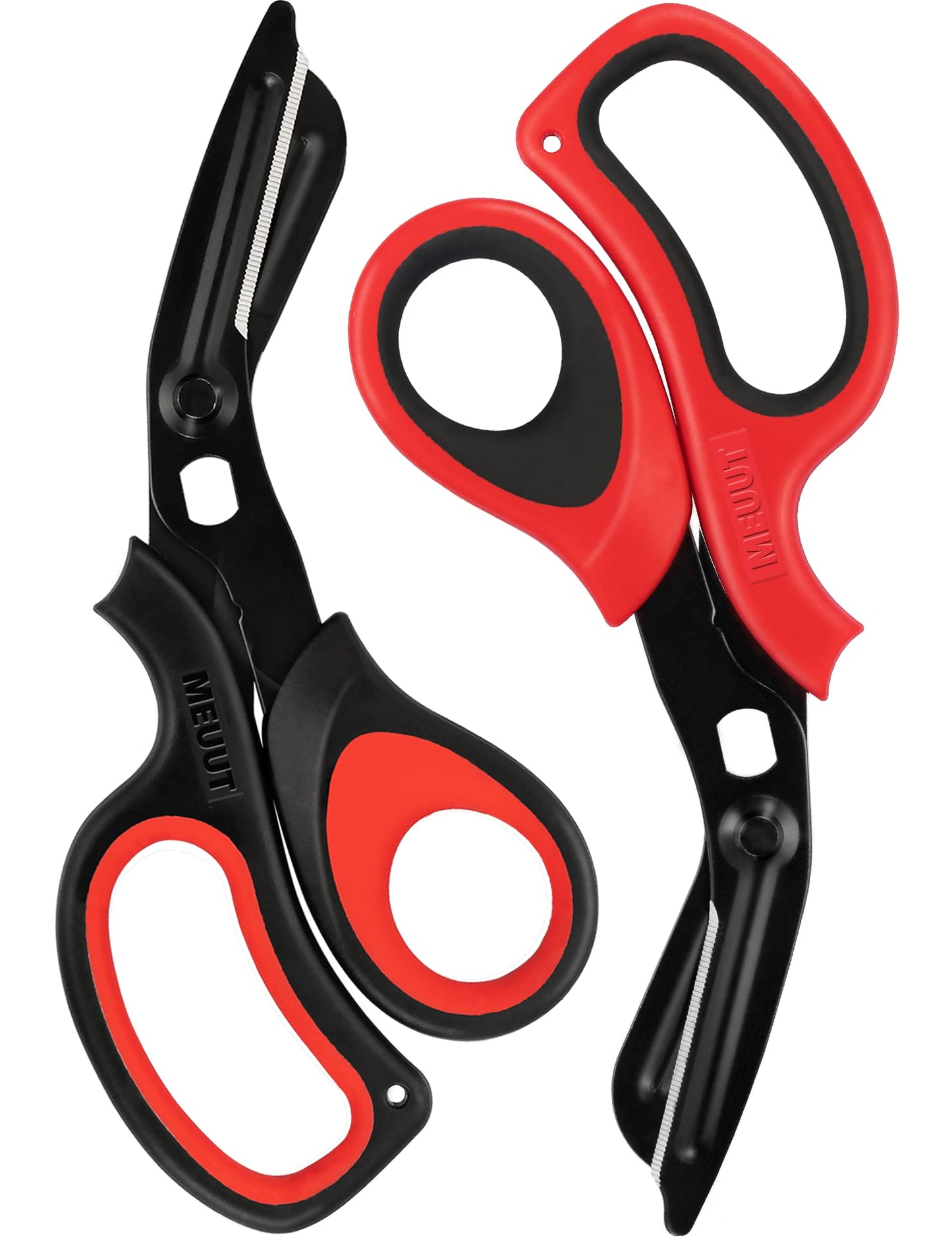 MEUUT 2 Pack Medical Scissors Trauma Shears for Left and Right Hand -Patented Bandage Scissors All Purpose with Non-Stick Blades, Surgical Grade Shears Stainless Steel EMT Scissors for Nurses EMT