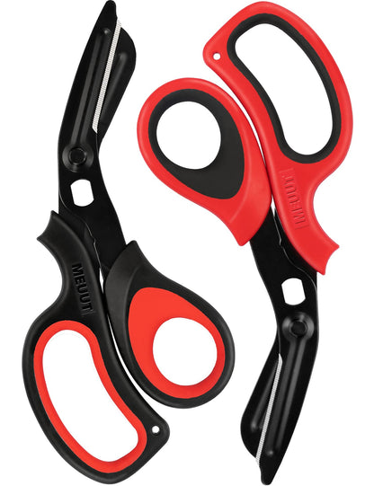MEUUT 2 Pack Medical Scissors Trauma Shears for Left and Right Hand -Patented Bandage Scissors All Purpose with Non-Stick Blades, Surgical Grade Shears Stainless Steel EMT Scissors for Nurses EMT