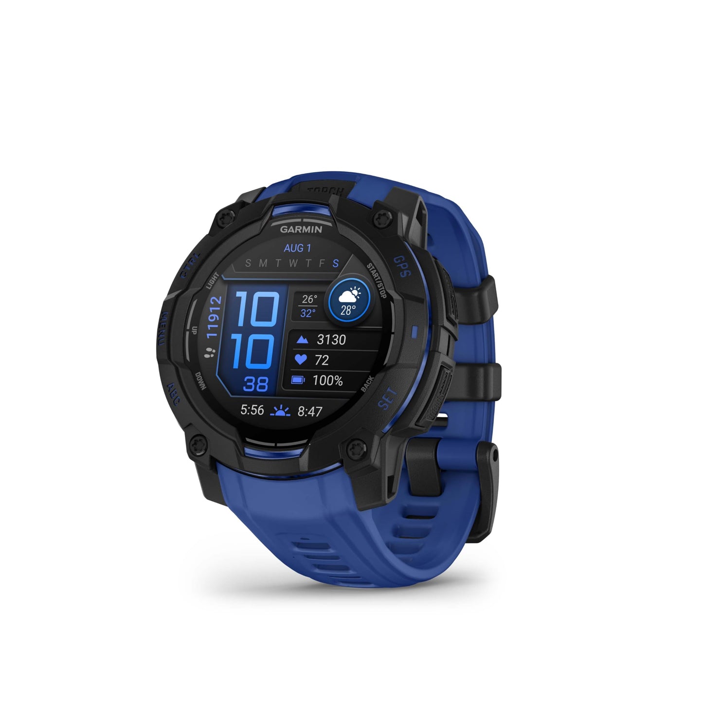 Garmin Instinct® 3 45mm, AMOLED Display, Rugged Outdoor GPS Smartwatch, Metal-Reinforced Bezel, Built-in Flashlight, Up to 18 Days of Battery Life, Black