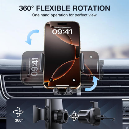 Miracase Handyhalterung für Lüftungsschlitze im Auto【2026 Breitere Klemme & Metallhaken】 Handyhalterung für Lüftungsschlitze im Auto, Freisprechfunktion, Handy-Autohalterung für iPhone 17 Pro Max 16 15 14 13 12 Samsung S25 Autozubehör