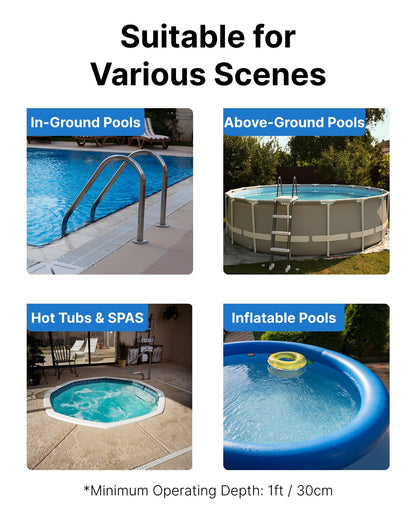 Cordless Pool Vacuum for Above Ground & Inground Pools, Consciot Handheld Rechargeable Pool Cleaner with 1110 GPH Suction, Telescopic Pole up to 87.5", 1H Runtime, See-Through Head for Debris & More