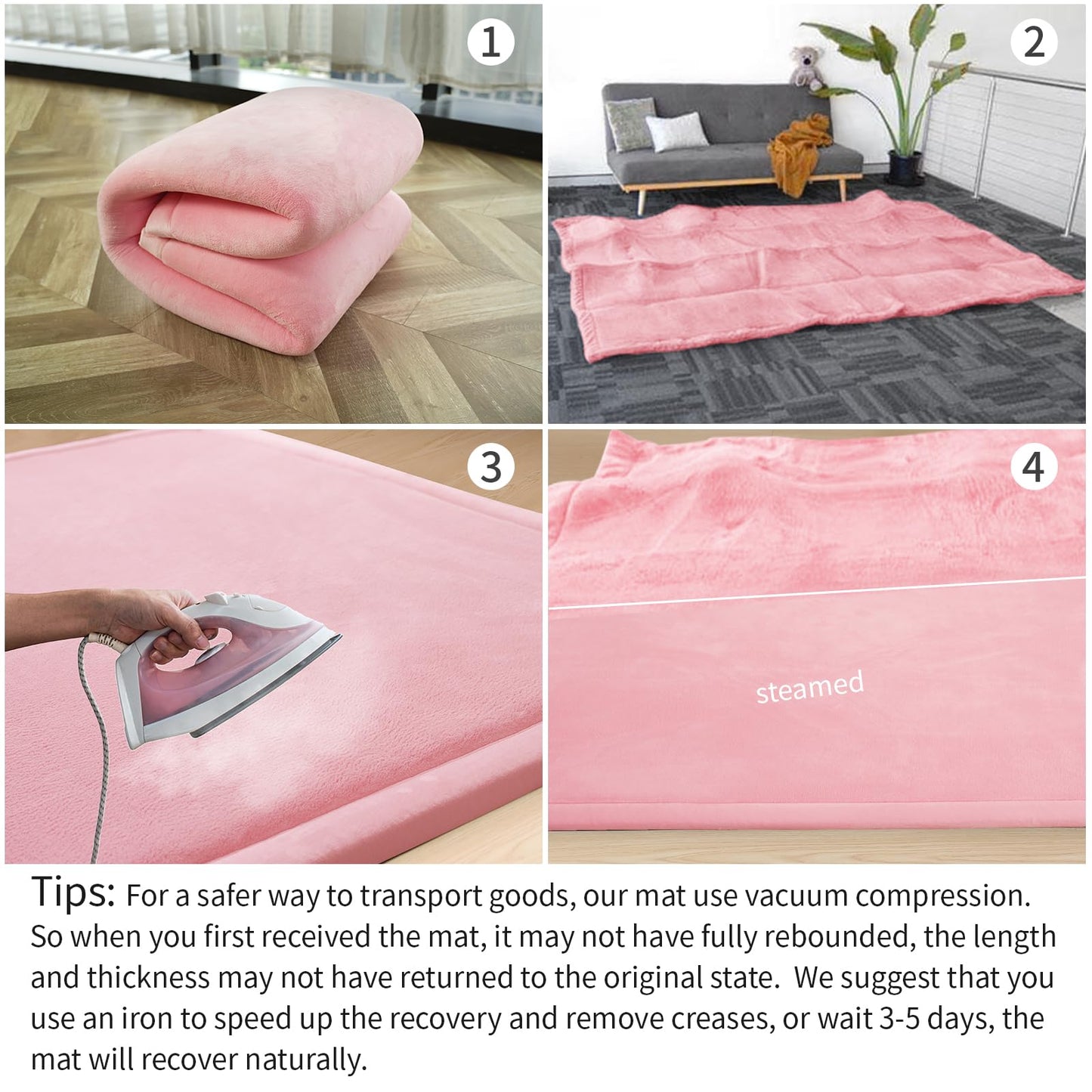 Huloo Sleep Ultra Soft Baby Spielmatte für den Boden, 3,3 cm dicke Elasti-Foam 127x127 cm Laufgittermatte für Kleinkinder, rutschfeste Rückseite, sicher zum Krabbeln und für die Bauchlage, Tatami-Stil (Dunkelgrau)