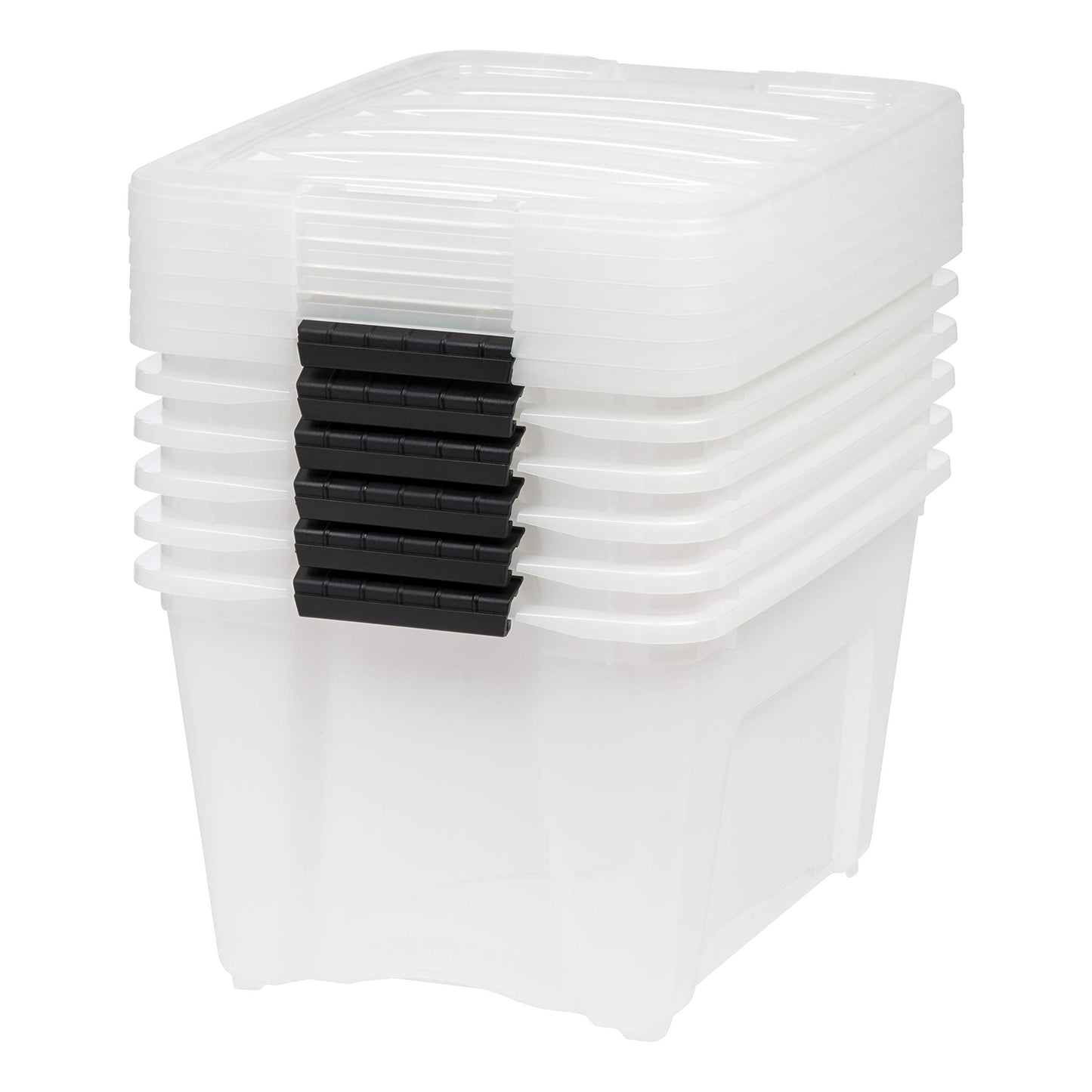 IRIS USA 6-Pack Clip Box with Latching Lids, 18 Quart Craft Storage Bins, Art & Writing Supply Containers for Home, Office & Classroom Organization