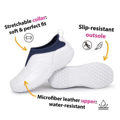 Hawkwell Women's Slip On Lightweight Nursing Shoes Slip Resistant Comfortable Medical Work Shoes