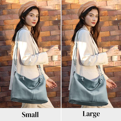 Kattee Damen Weiche Echtleder Tragetasche Schultertasche Handtasche