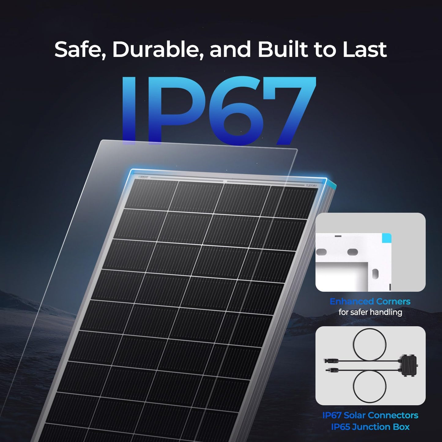 Renogy 100W Solar Panel N-Type, 12V 100 Watt Solar Panel 16BB 25% High-Efficiency, N-Type Solar Panels for RV Marine Boat Trailer Camper Rooftop Farm and Other Off-Grid System