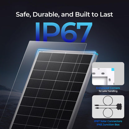 Renogy 100W Solar Panel N-Type, 12V 100 Watt Solar Panel 16BB 25% High-Efficiency, N-Type Solar Panels for RV Marine Boat Trailer Camper Rooftop Farm and Other Off-Grid System