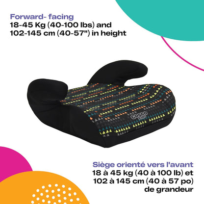 Cosco Kids Topside Leichter, rückengestützter Sitzerhöher, waschbarer Bezug, Schwarz