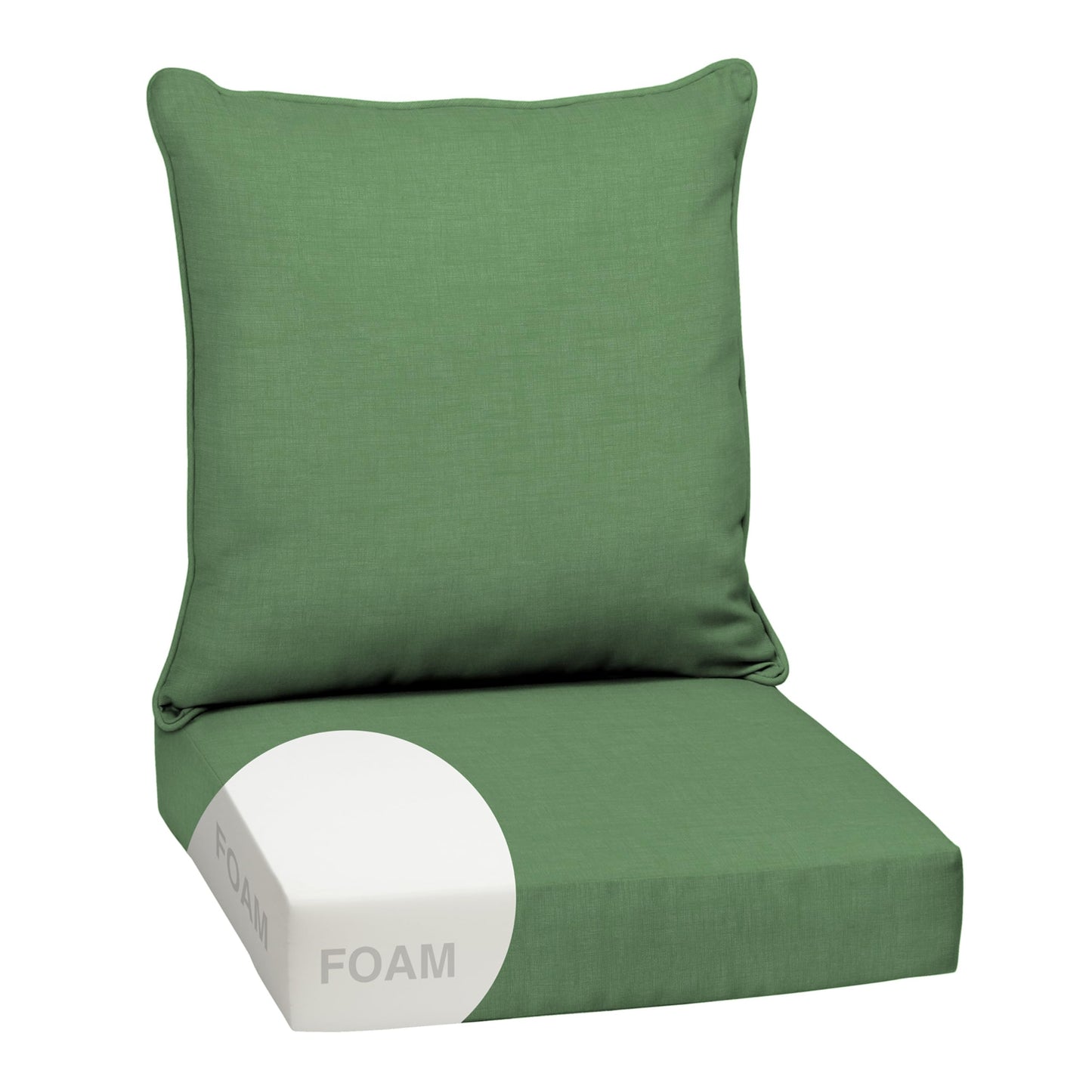 Arden Outdoor Foam Deep Seat Cushions Set, 24x24, Premium High-Density Foam, Never Flattens, Weather-Proof for Patio Chair Sofa Couch, Blue Shibori Stripe