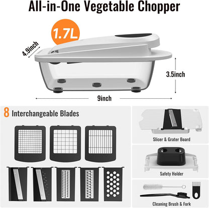 8 Blade All-in-1 Vegetable Chopper Mandoline Slicer