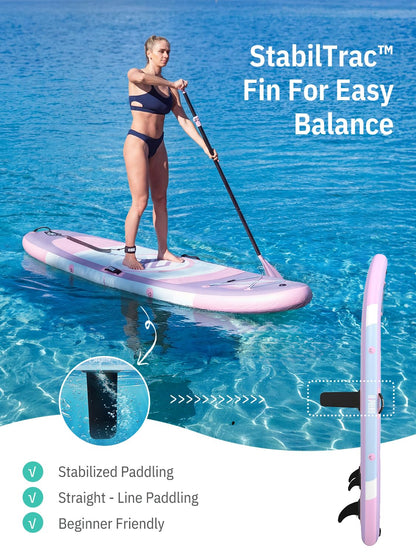 Niphean（Ultra-Light） Inflatable Paddle Board with StabilTrac Fin and Durable SUP Accessories, 10' Stand Up Paddle Boards for Adults & Youth, Versatile Yoga Paddle Board, Gift Ideas