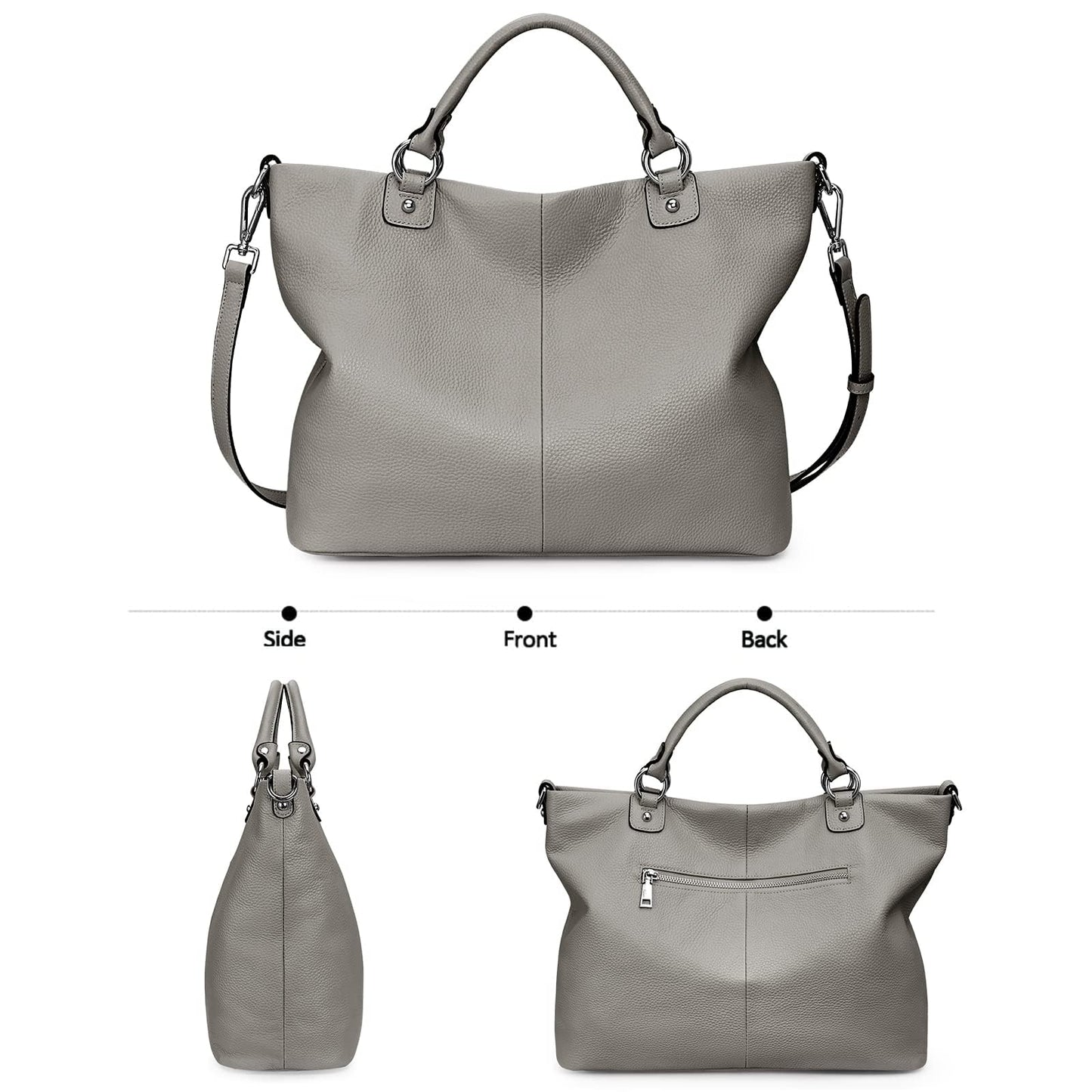 Kattee Damen Weiche Echtleder Tragetasche Schultertasche Handtasche