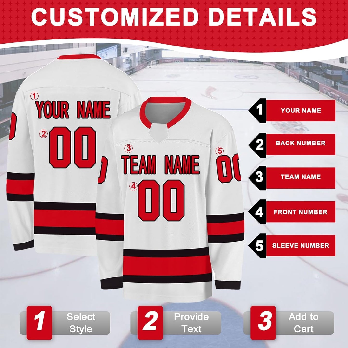 Benutzerdefiniertes Hockeytrikot für Herren, Jugendliche und Kinder – personalisiertes Eishockey-Trainings-Trikot mit eigenem Namen, Nummer und Teamlogo