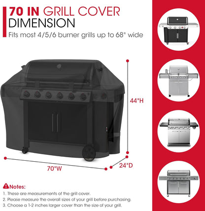 UNICOOK BBQ Abdeckung 60 Zoll, Hochleistungs-Wasserdichte Grillabdeckung, Spezielle Licht- und UV-beständige Outdoor-Grillabdeckung, Grillzubehör Kompatibel mit Weber Char-Broil Nexgrill und mehr