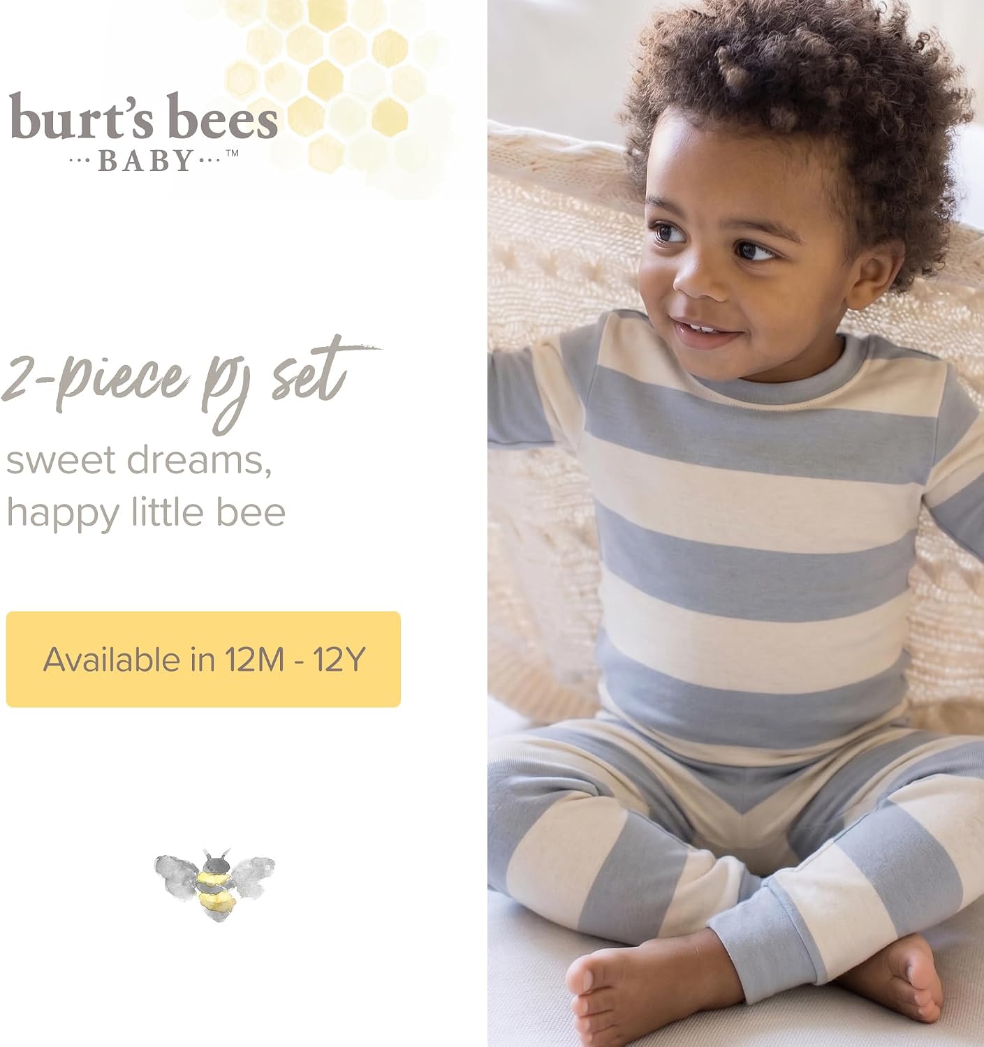 Burt's Bees Baby Organic Cotton Pajamas for Boys, 100% Cotton Pajama Set for Toddlers and Kids, Soft and Stretchable Fabric