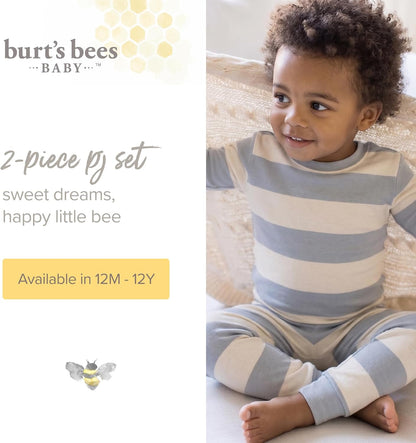 Burt's Bees Baby Organic Cotton Pajamas for Boys, 100% Cotton Pajama Set for Toddlers and Kids, Soft and Stretchable Fabric