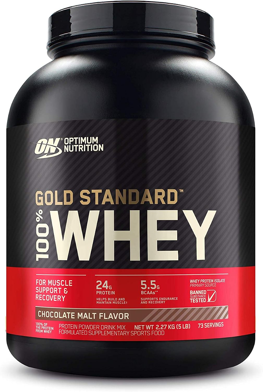 OPTIMUM NUTRITION Gold Standard 100% Whey Protein Powder, Double Rich Chocolate, 2.27kg - [packaging may vary]