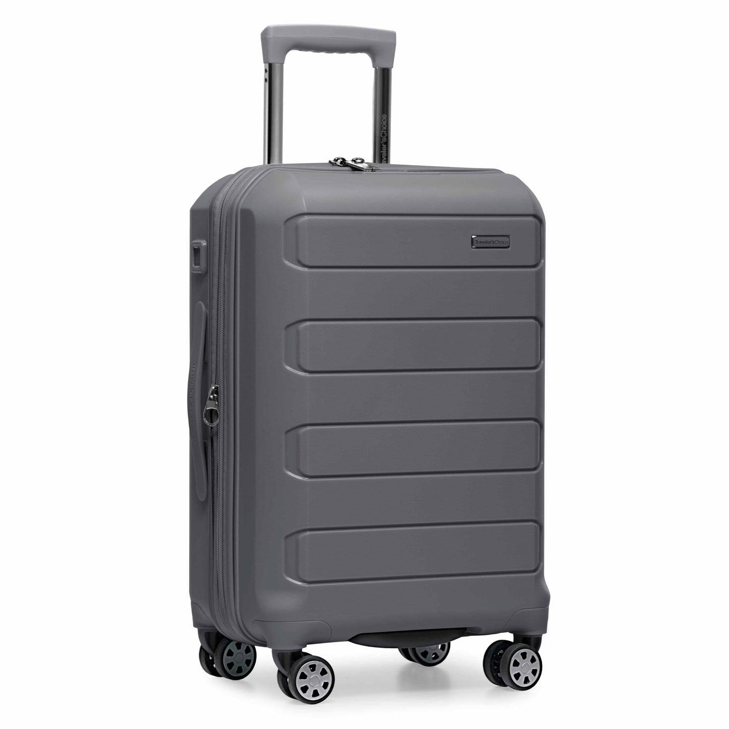 Traveler's Choice Pagosa Hardshell Expandable Luggage with Spinner Wheels, Slate Blue, 3-Piece Set (22/27/30)