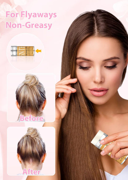 Haarbürste für Sleek-Look, Haarwachs-Stick für glatte abstehende Haare, gegen Frizz, für elegante Pferdeschwänze, Dutts – Gel, Pomade, Balsam-Stick für Frauen – Styling-Accessoires für Mädchen, Kinder