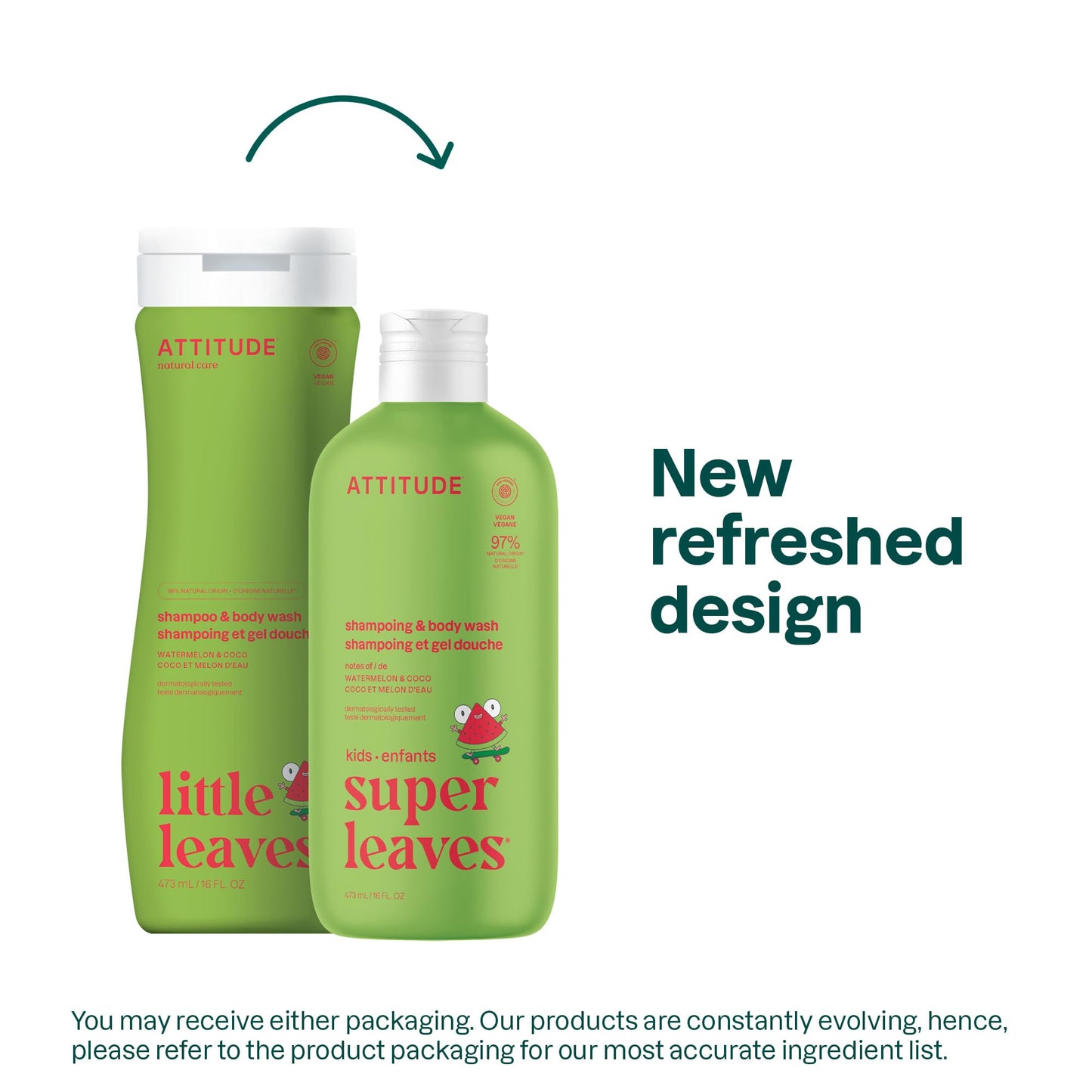 ATTITUDE Shampoo und Duschgel für Kinder, Hergestellt in Kanada, EWG Verifizierter Haar- und Körperreiniger, Dermatologisch Getestete Seife, Pflanzliche und Mineralische Badeprodukte, Vegan, Vanille & Birne, 473 mL